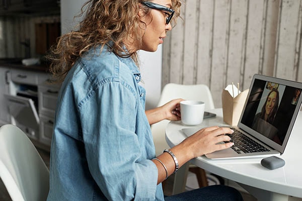 Pensive man at laptop