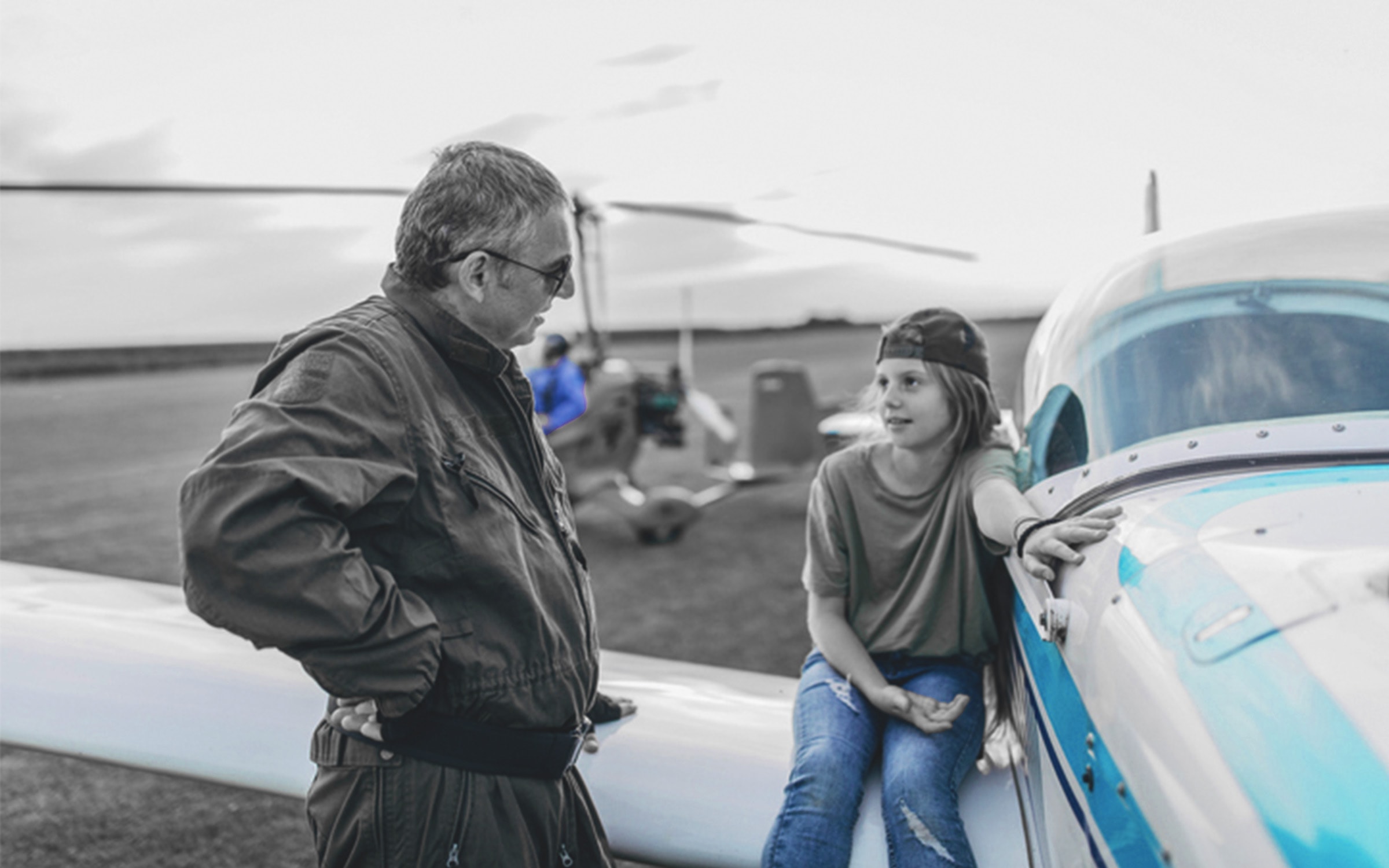 Father Daughter and Airplane