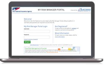 My Risk Manager Portal Displayed on Laptop Screen
