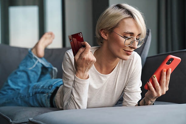 Shopping on phone with debit card